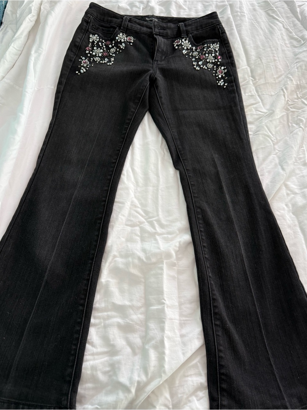Black Embellished Bootcut Women's Jeans